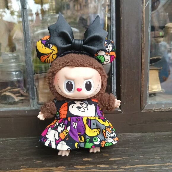 Disney Halloween Mickey Pumpkin Handmade Dress with Minnie Ears Labubu Outfit - Picture 3 of 9
